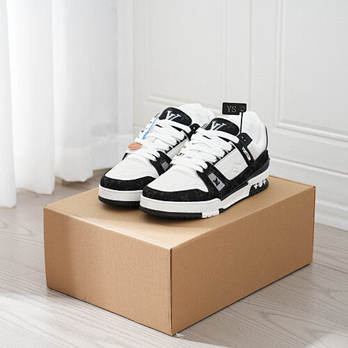 LV Trainer Sneakers - Monogram Denim & Calf Leather Unisex Classic