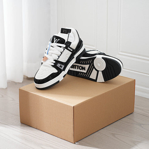 LV Trainer Sneakers - Monogram Denim & Calf Leather Unisex Classic