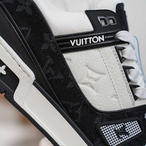 LV Trainer Sneakers - Monogram Denim & Calf Leather Unisex Classic