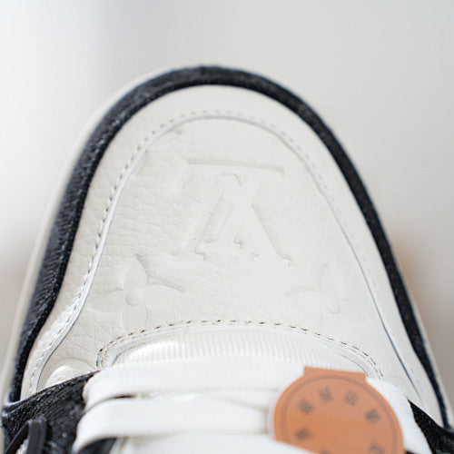 LV Trainer Sneakers - Monogram Denim & Calf Leather Unisex Classic