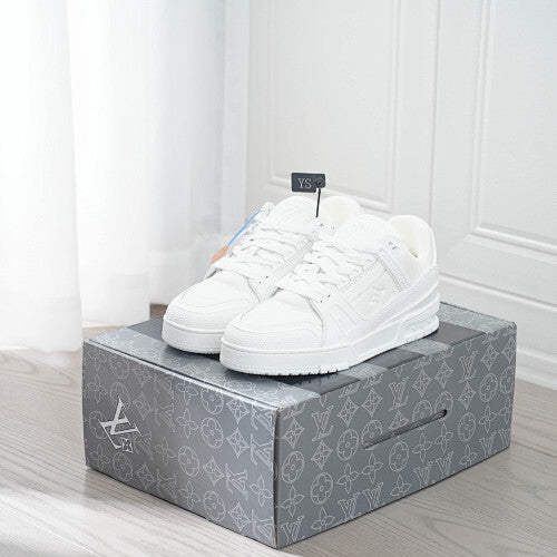 LV Trainer Sneakers - Monogram Denim & Calf Leather Unisex Classic