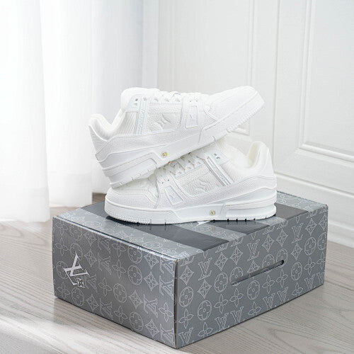 LV Trainer Sneakers - Monogram Denim & Calf Leather Unisex Classic