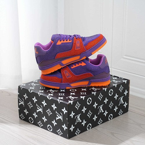 LV Trainer Sneakers - Monogram Denim & Calf Leather Unisex Classic