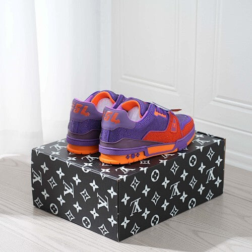 LV Trainer Sneakers - Monogram Denim & Calf Leather Unisex Classic