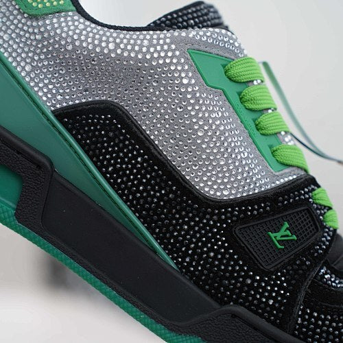 LV Trainer Sneakers - Monogram Denim & Calf Leather Unisex Classic