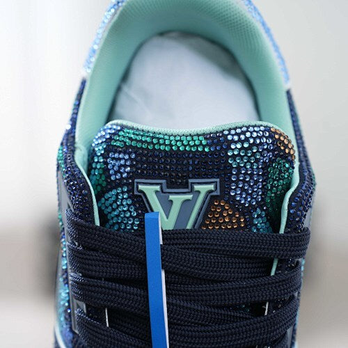 LV Trainer Sneakers - Monogram Denim & Calf Leather Unisex Classic