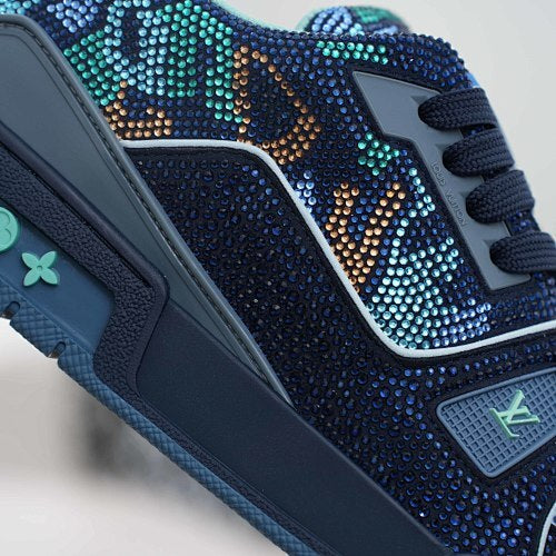 LV Trainer Sneakers - Monogram Denim & Calf Leather Unisex Classic