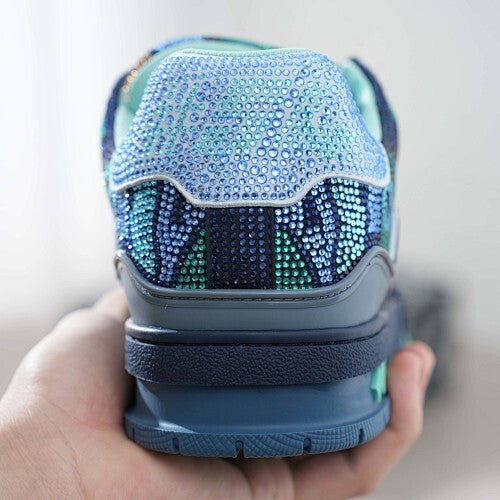 LV Trainer Sneakers - Monogram Denim & Calf Leather Unisex Classic