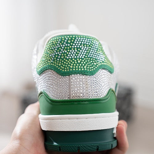 LV Trainer Sneakers - Monogram Denim & Calf Leather Unisex Classic