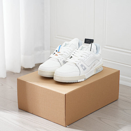 LV Trainer Sneakers - Monogram Denim & Calf Leather Unisex Classic