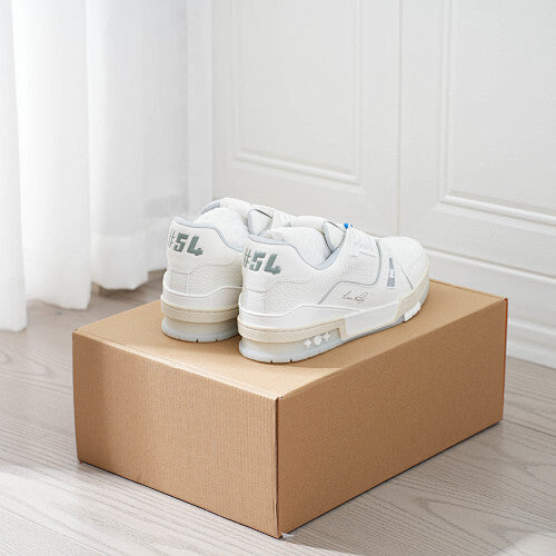 LV Trainer Sneakers - Monogram Denim & Calf Leather Unisex Classic