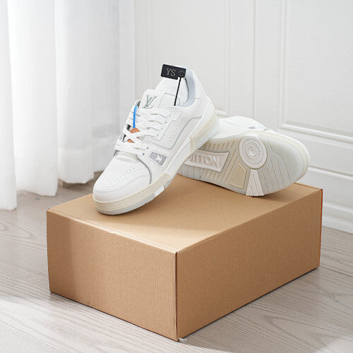 LV Trainer Sneakers - Monogram Denim & Calf Leather Unisex Classic