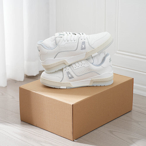 LV Trainer Sneakers - Monogram Denim & Calf Leather Unisex Classic