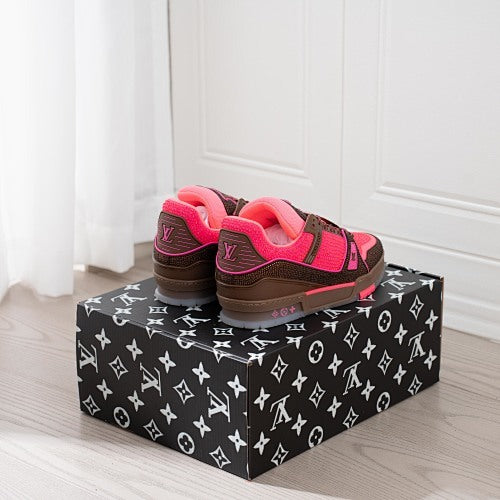 LV Trainer Sneakers - Monogram Denim & Calf Leather Unisex Classic
