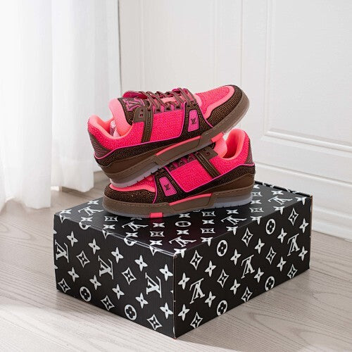 LV Trainer Sneakers - Monogram Denim & Calf Leather Unisex Classic