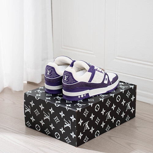 LV Trainer Sneakers - Monogram Denim & Calf Leather Unisex Classic