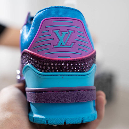 LV Trainer Sneakers - Monogram Denim & Calf Leather Unisex Classic