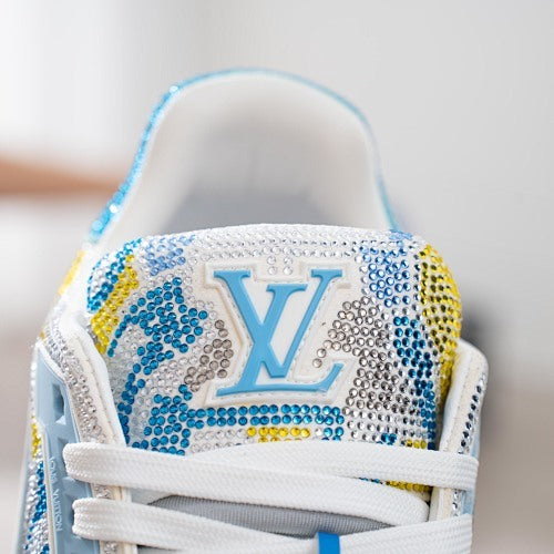 LV Trainer Sneakers - Monogram Denim & Calf Leather Unisex Classic