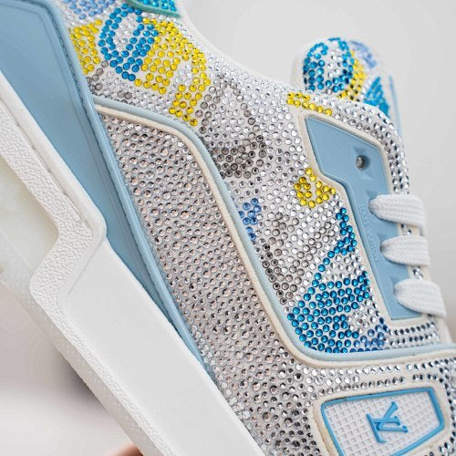 LV Trainer Sneakers - Monogram Denim & Calf Leather Unisex Classic