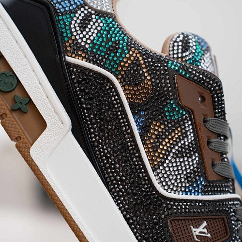 LV Trainer Sneakers - Monogram Denim & Calf Leather Unisex Classic