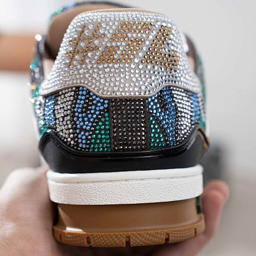 LV Trainer Sneakers - Monogram Denim & Calf Leather Unisex Classic