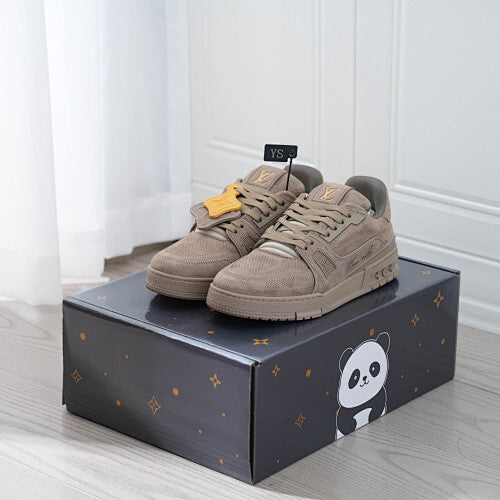 LV Trainer Sneakers - Monogram Denim & Calf Leather Unisex Classic