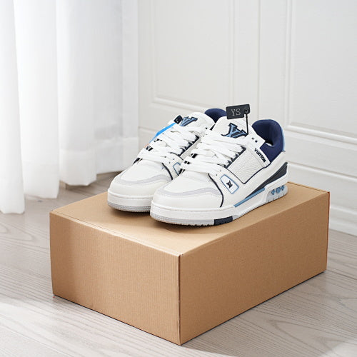 LV Trainer Sneakers - Monogram Denim & Calf Leather Unisex Classic