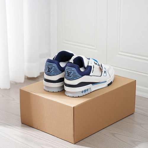 LV Trainer Sneakers - Monogram Denim & Calf Leather Unisex Classic