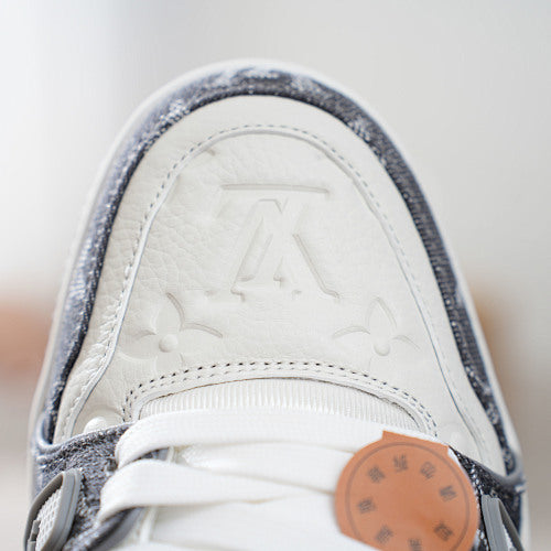 LV Trainer Sneakers - Monogram Denim & Calf Leather Unisex Classic