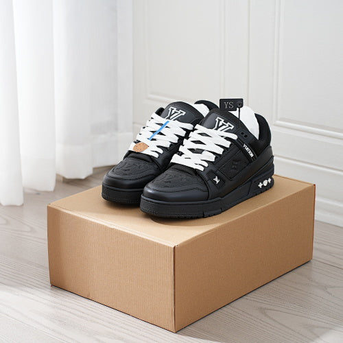 LV Trainer Sneakers - Monogram Denim & Calf Leather Unisex Classic