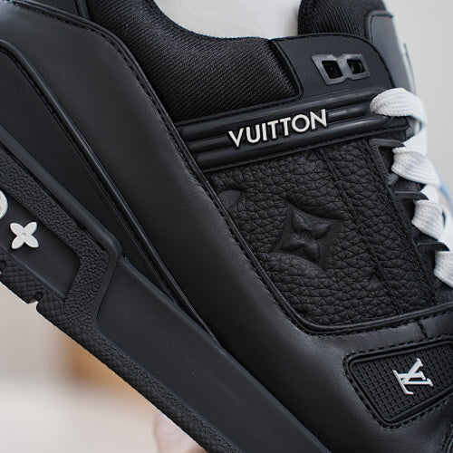 LV Trainer Sneakers - Monogram Denim & Calf Leather Unisex Classic