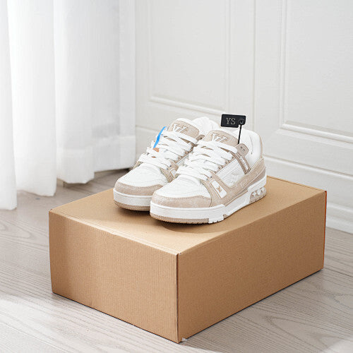 LV Trainer Sneakers - Monogram Denim & Calf Leather Unisex Classic