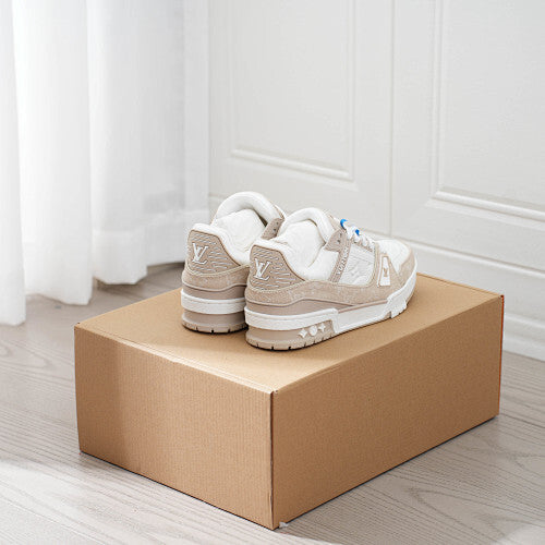 LV Trainer Sneakers - Monogram Denim & Calf Leather Unisex Classic