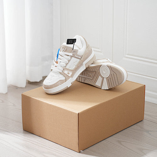 LV Trainer Sneakers - Monogram Denim & Calf Leather Unisex Classic