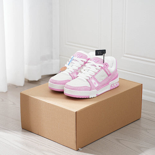 LV Trainer Sneakers - Monogram Denim & Calf Leather Unisex Classic