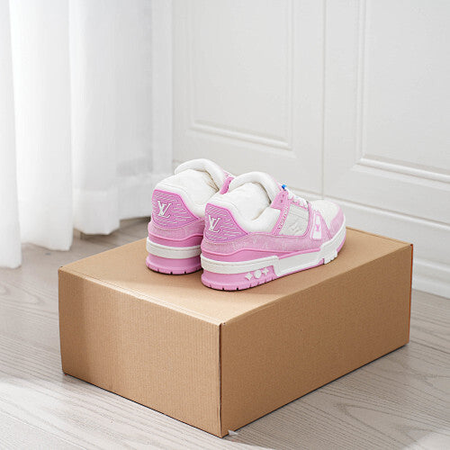 LV Trainer Sneakers - Monogram Denim & Calf Leather Unisex Classic