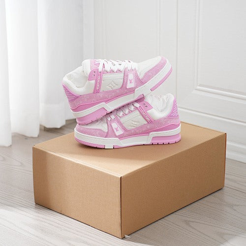 LV Trainer Sneakers - Monogram Denim & Calf Leather Unisex Classic