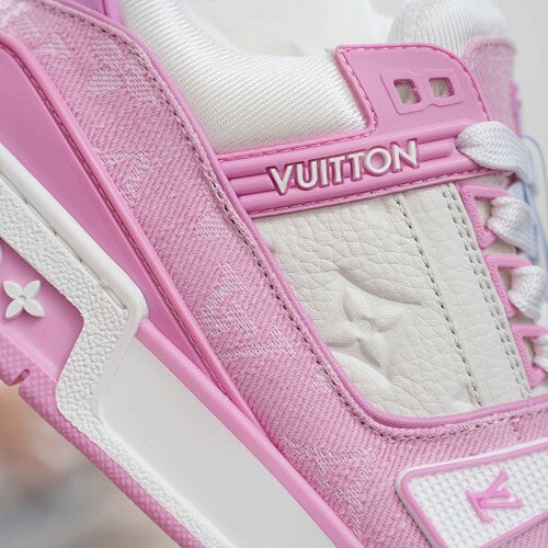 LV Trainer Sneakers - Monogram Denim & Calf Leather Unisex Classic