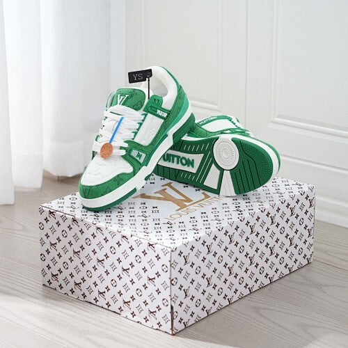 LV Trainer Sneakers - Monogram Denim & Calf Leather Unisex Classic