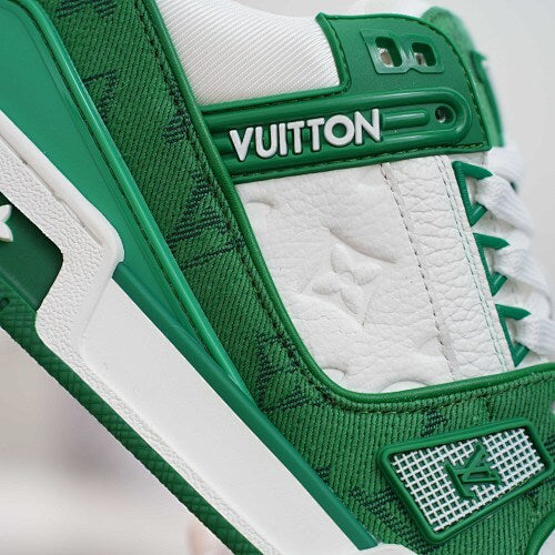 LV Trainer Sneakers - Monogram Denim & Calf Leather Unisex Classic